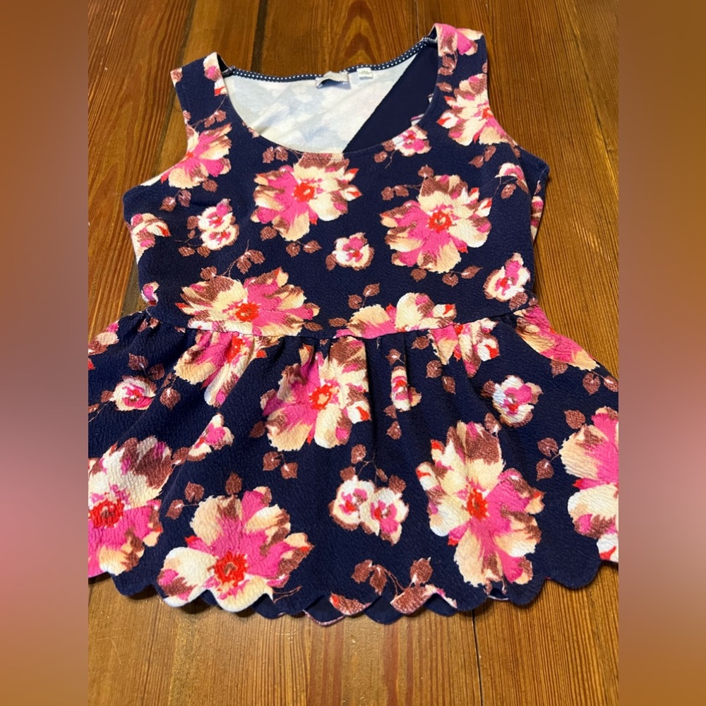 Anthropologie-Postage Stamp floral print top with keyhole back‎